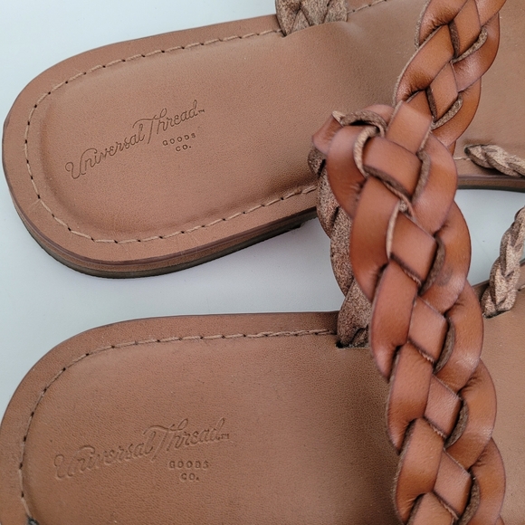 UNIVERSAL THREAD Braided Leather Slides Sandle Boho Western Cowgirl Size 9 - Picture 8 of 10